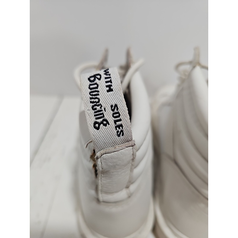 Dr Martens 939 White Leather Hiker Boots Padded Collar Ankle Womens Size 8 - Picture 11 of 16
